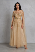 Moonlit Gold Illusion Dress