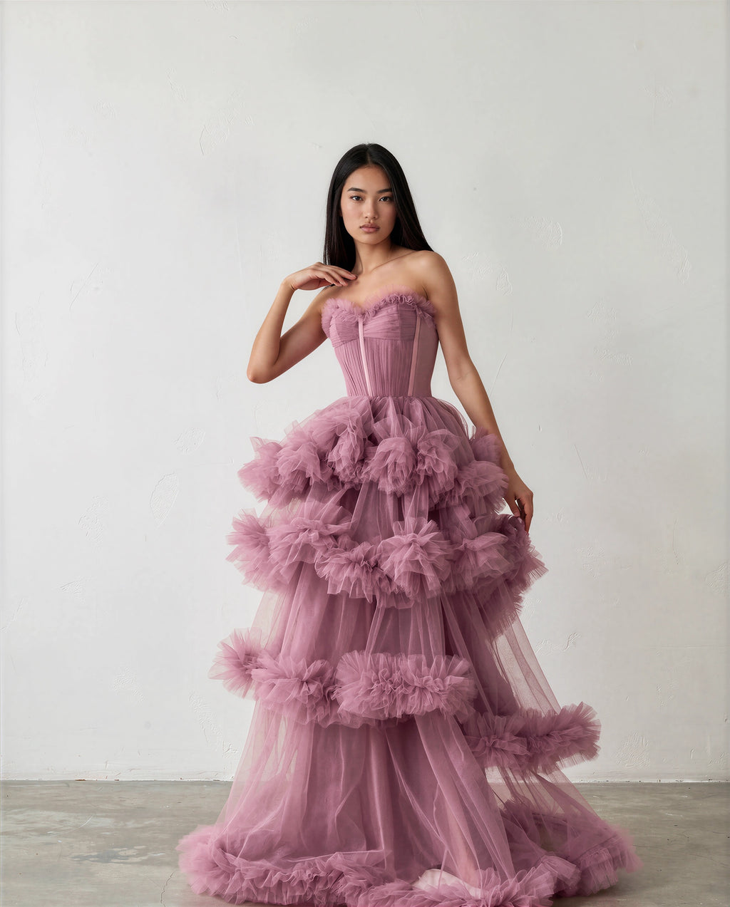 Rosalie Ruffle Tulle Couture Gown