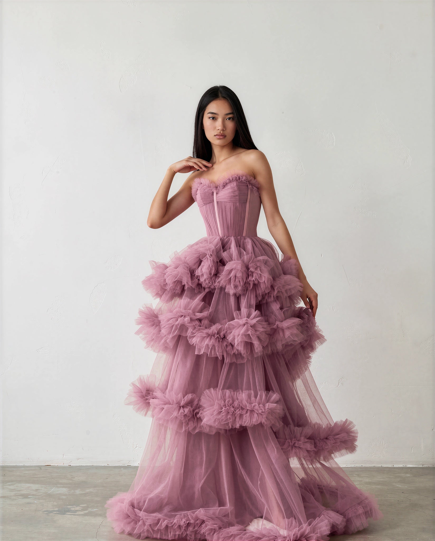 Rosalie Ruffle Tulle Couture Gown